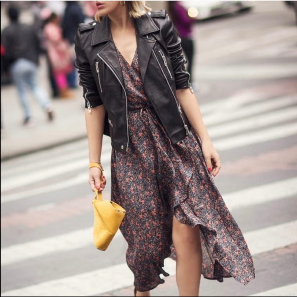 AVEC LES FILLES Floral Halter Wrap Midi Dress NWT